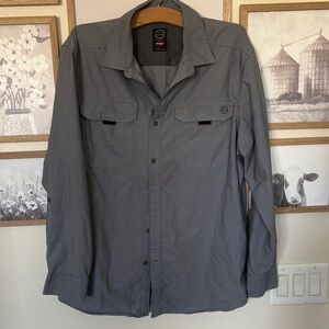 Wrangler Men’s All Terrain Gear Charcoal Long Sleeve Shirt